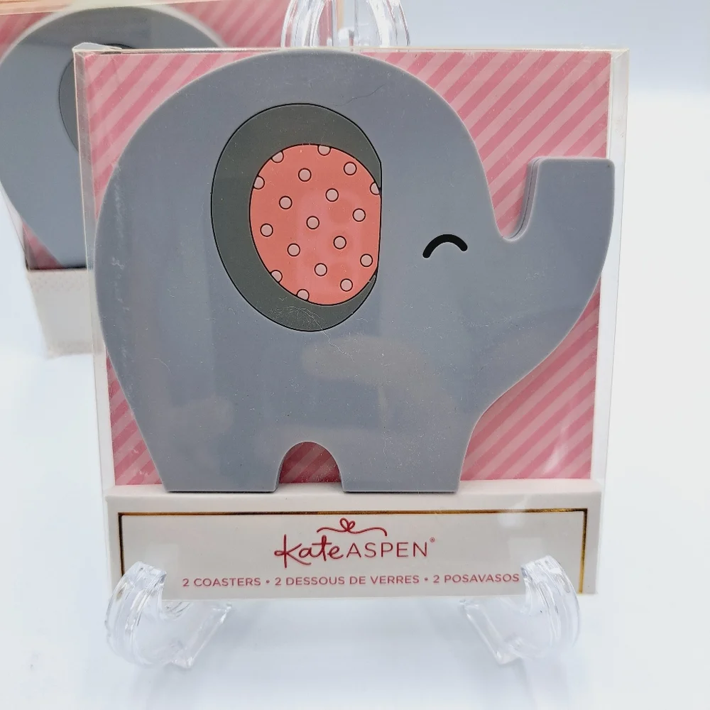 Kate Aspen Baby Shower, Baby Girl, Gender Reveal Pink Elephant Coasters 20 Packs